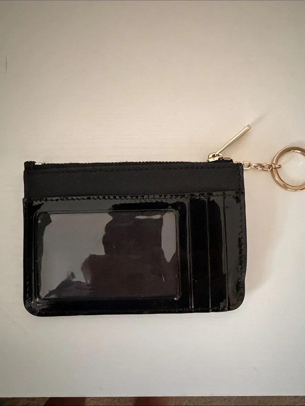 Michael Kors Black Card Holder with Gold Hardware Key Ring